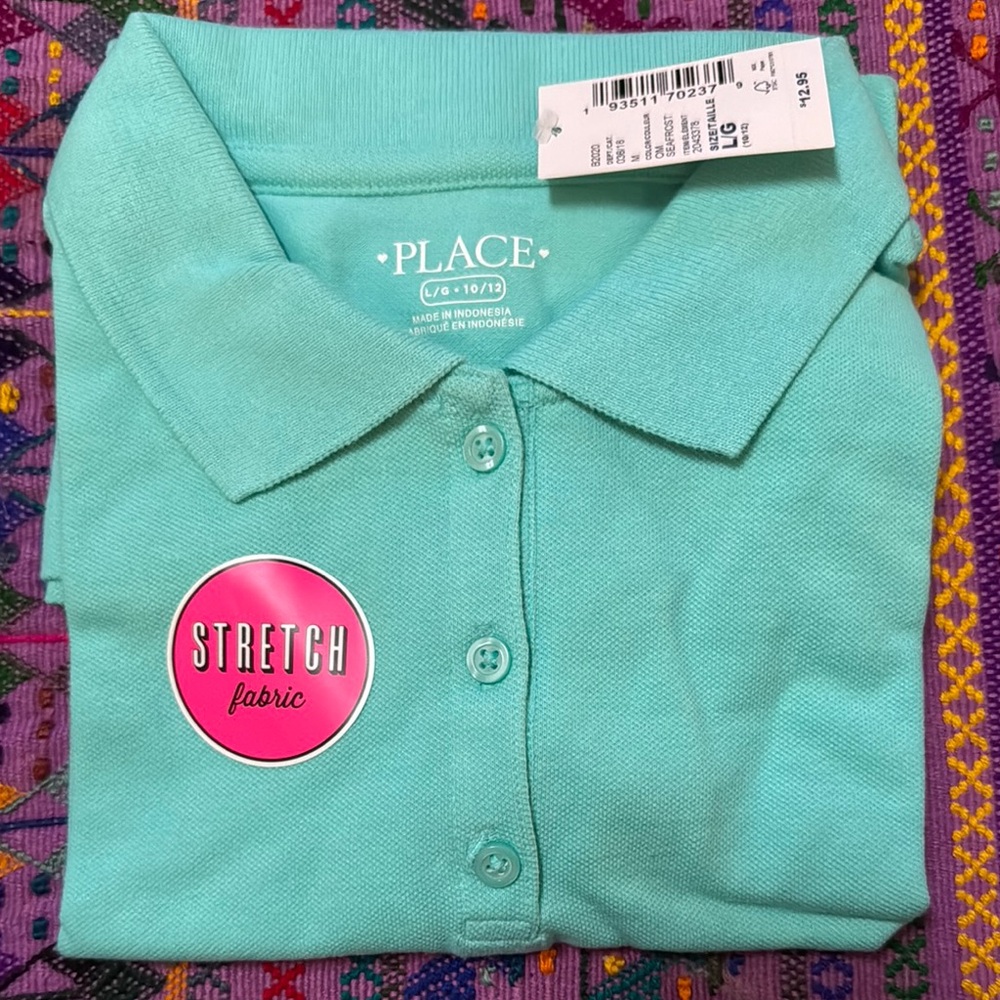 The Children's Place Green Polo Soft Knit Classic Design
